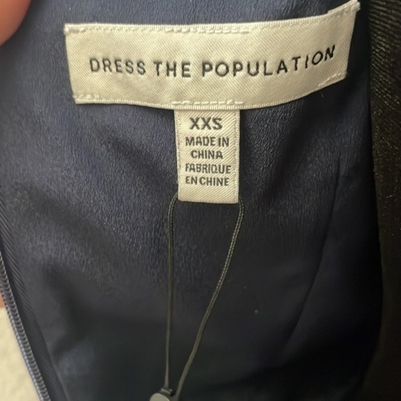 NWT $298 Dress The Population Bright Floral Embroidered Dress Navy 0055 - Picture 11 of 16